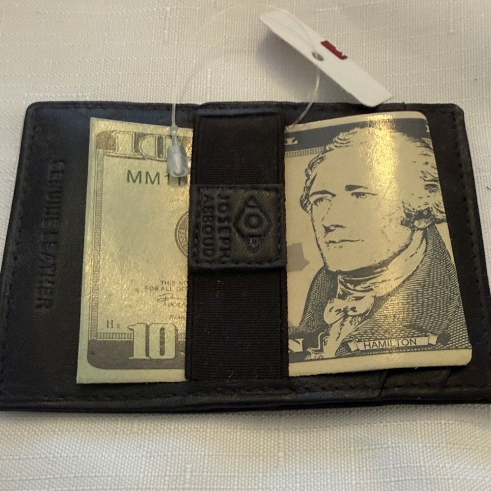 Joseph Abboud Brown Leather Front Pocket Wallet